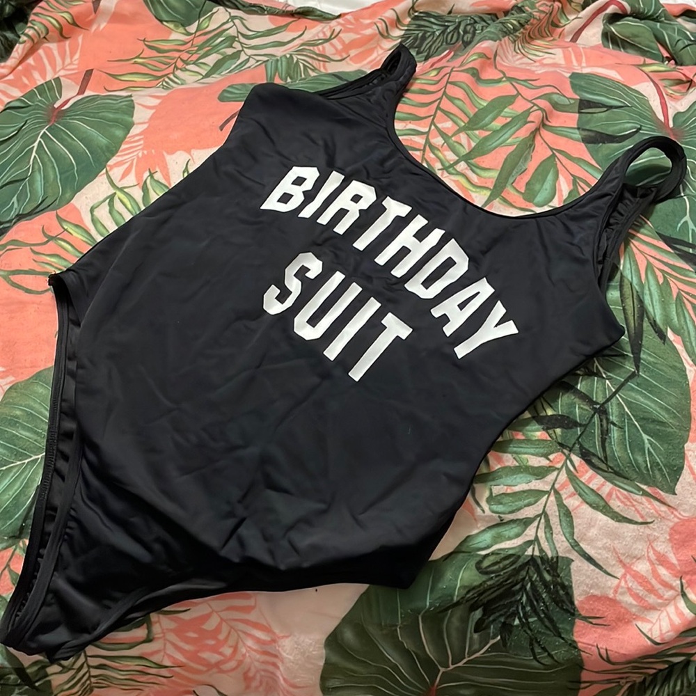Birthday suit one piece swimsuit